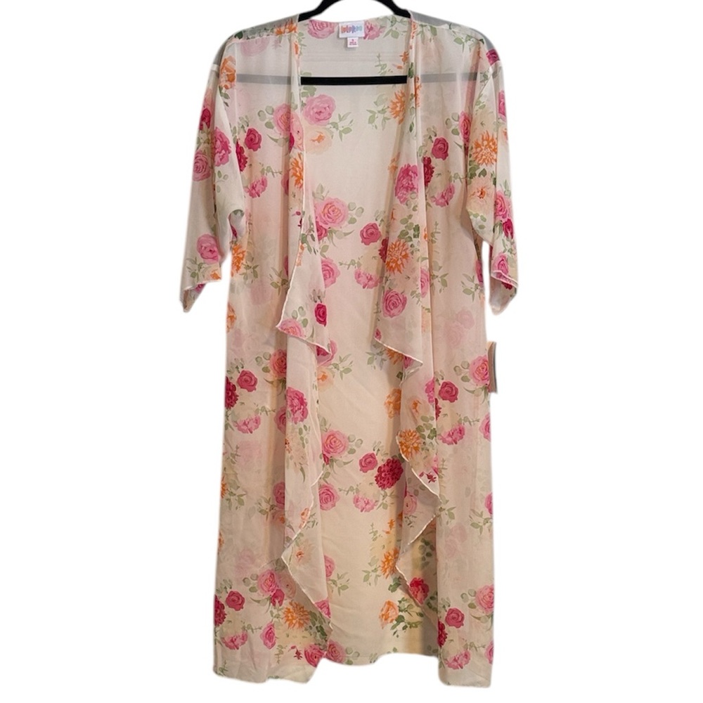🖤 LuLaRoe Sheer Floral Shirley Kimono NWT (see flaws)